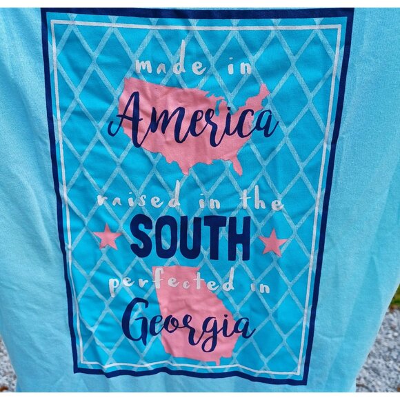 Perfectly Southern Girl Graphic Tee  V-Neck Cotton Blend Shirt Made In America R - Picture 5 of 7